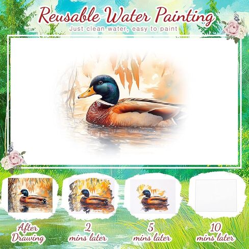 Trandraft 24 Pcs Dementia Products for Elderly Alzheimers Activities for Adults Seniors Reusable Water Painting Toys with 1 Painting Brush Water Doodle Coloring Drawing Gifts Set (PET) in Kuwait