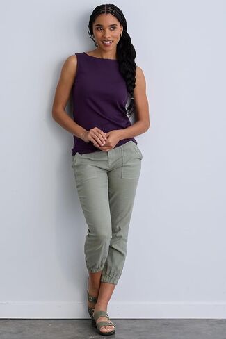 Fair Indigo Organic All-Cotton Luxe Sleeveless Boat Neck Tee in Kuwait