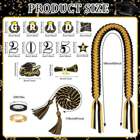 Juntbrushs Graduation Leis Class of 2025 Decorations for Grad Cermony Gifture Higds Supplies Supplies in Saudi Arabia