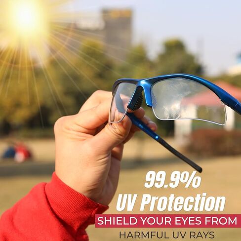 BISON LIFE Sport MTX Gray Mirror Lens Black Temple Safety Glasses, ANSI Z87+, Impact Resistant, Anti-Scratch UV Protection Lens for Shooting, Yard Work, Cycling, and Outdoor Activities (1 Pack) in Kuwait