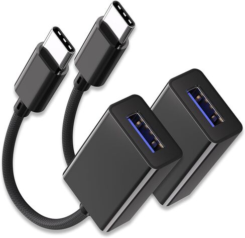 USB C to USB 3.0 Adapter [2 Pack], USB C Male to USB Female OTG Cable Thunderbolt3 to USB Adapter Compatible with MacBook Pro/Air, iPhone 16 Pro Max/16 Plus/16/15, Galaxy S24/S23/S22/S21 in Saudi Arabia