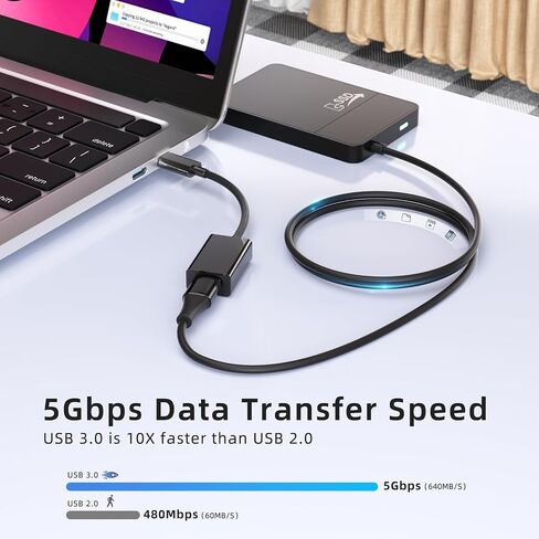 USB C to USB 3.0 Adapter [2 Pack], USB C Male to USB Female OTG Cable Thunderbolt3 to USB Adapter Compatible with MacBook Pro/Air, iPhone 16 Pro Max/16 Plus/16/15, Galaxy S24/S23/S22/S21 in Saudi Arabia