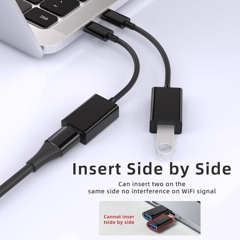 USB C to USB 3.0 Adapter [2 Pack], USB C Male to USB Female OTG Cable Thunderbolt3 to USB Adapter Compatible with MacBook Pro/Air, iPhone 16 Pro Max/16 Plus/16/15, Galaxy S24/S23/S22/S21 in Saudi Arabia