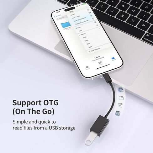 USB C to USB 3.0 Adapter [2 Pack], USB C Male to USB Female OTG Cable Thunderbolt3 to USB Adapter Compatible with MacBook Pro/Air, iPhone 16 Pro Max/16 Plus/16/15, Galaxy S24/S23/S22/S21 in Saudi Arabia