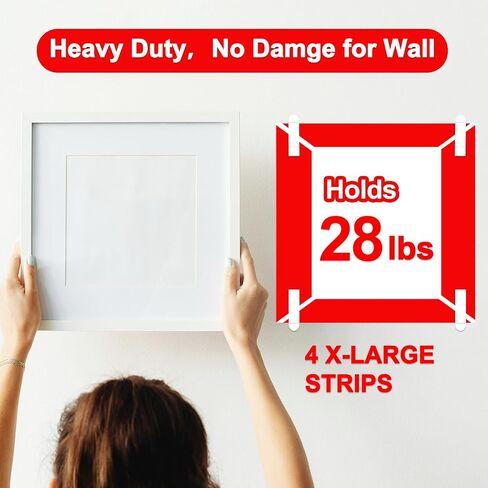 48 Medium Hanging Strips Refill, No Damage Adhesive Strips for Wall Hooks, Removable Picture Hanging Strips，Wall Sticky Double Sided Tape Heavy Duty Variety Pack in Kuwait