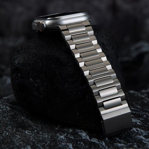 Titanium Watch Band (Pro) Compatible Apple watch ULTRA & Ultra 2 49mm | Premium secure Titanium Metal clasp | Fits iWatch Series 10 46mm Titanium wristband | DLC Scratch Resistant Titanium Strap in Saudi Arabia