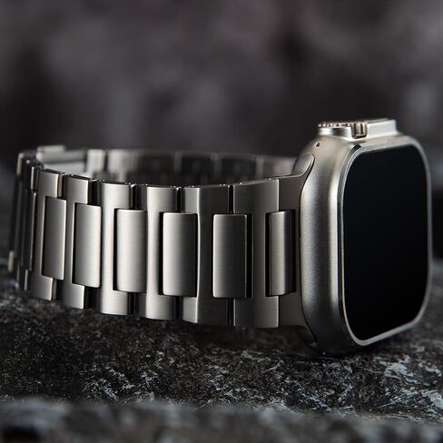 Titanium Watch Band (Pro) Compatible Apple watch ULTRA & Ultra 2 49mm | Premium secure Titanium Metal clasp | Fits iWatch Series 10 46mm Titanium wristband | DLC Scratch Resistant Titanium Strap in Saudi Arabia