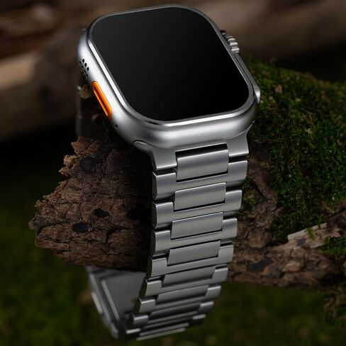 Titanium Watch Band (Pro) Compatible Apple watch ULTRA & Ultra 2 49mm | Premium secure Titanium Metal clasp | Fits iWatch Series 10 46mm Titanium wristband | DLC Scratch Resistant Titanium Strap in Saudi Arabia