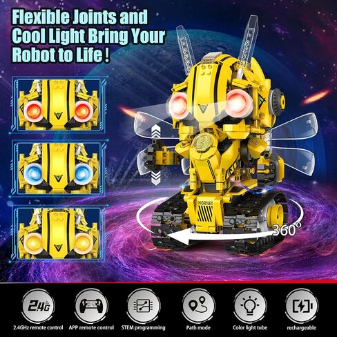 Yerloa 673PCS Robot Toys for 8-12 Year Old Boys Gift, 5 in 1 Robotics for Kids 8-13, App & Remote Control Robot Building Set, STEM Toys for Boys Age 8-14, Science Kit Birthday Gift for 8 9 10 11 12+ in Kuwait