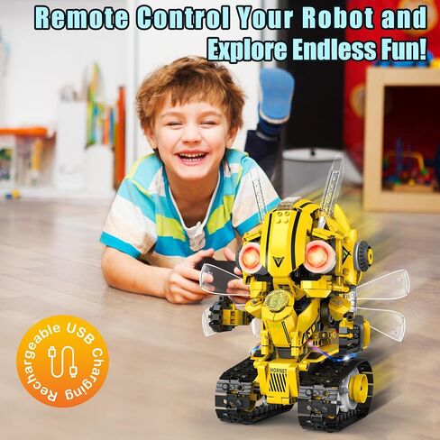 Yerloa 673PCS Robot Toys for 8-12 Year Old Boys Gift, 5 in 1 Robotics for Kids 8-13, App & Remote Control Robot Building Set, STEM Toys for Boys Age 8-14, Science Kit Birthday Gift for 8 9 10 11 12+ in Kuwait
