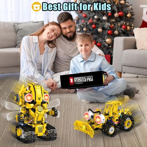 Yerloa 673PCS Robot Toys for 8-12 Year Old Boys Gift, 5 in 1 Robotics for Kids 8-13, App & Remote Control Robot Building Set, STEM Toys for Boys Age 8-14, Science Kit Birthday Gift for 8 9 10 11 12+ in Kuwait