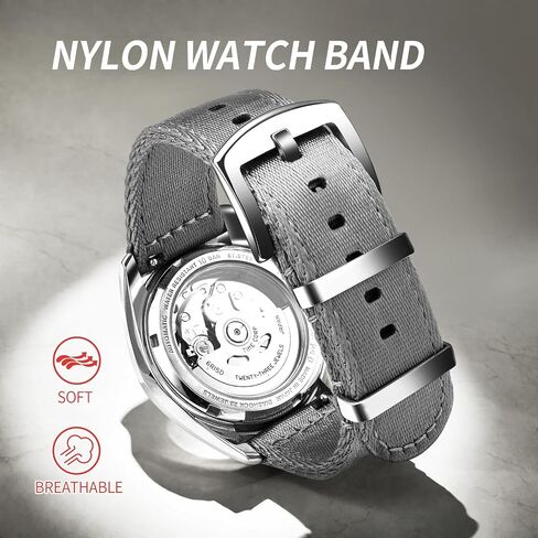 ULLCHRO Nylon Watch Strap Replacement Canvas Watch Band Military Army Men Women - 18mm, 20mm, 22mm, 24mm Watch Bracelet with Stainless Steel Silver Buckle in Saudi Arabia