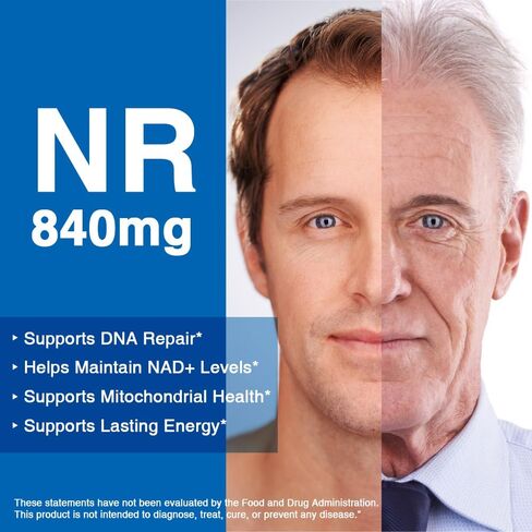 NR Supplement 350 mg, Similar to NMN, Potent Nicotinamide Riboside with Resveratrol & Betaine, High Absorption & Stabilized NAD Supplement for Healthy Aging, Vegan, 30 Capsules in Kuwait