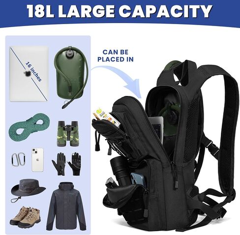 1050D Tactical Hydration Backpack with 3L Water Bladder, Military Molle Water Backpack for Men & Women, Hydration Pack for Hiking, Biking, Running, Climbing, Daily Use in Saudi Arabia