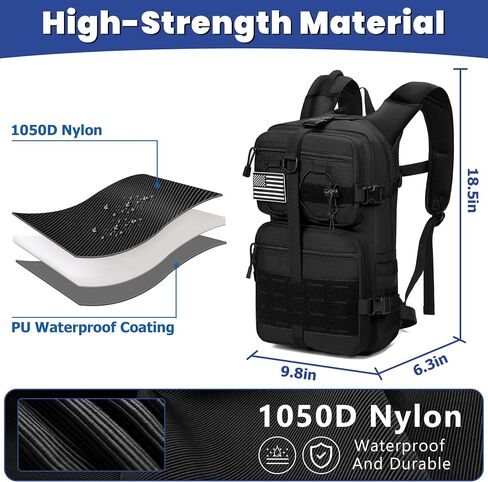 1050D Tactical Hydration Backpack with 3L Water Bladder, Military Molle Water Backpack for Men & Women, Hydration Pack for Hiking, Biking, Running, Climbing, Daily Use in Saudi Arabia