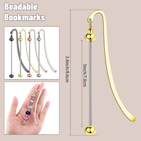 6Pcs Beadable Bookmarks DIY Metal Blank Beaded Bar, Beading Bookmark Bars Bulk for Beads for Book Lovers Student Teacher Office Supplies Craft Jewelry Pendant Charm Gift Birthday Present (Black) in Kuwait