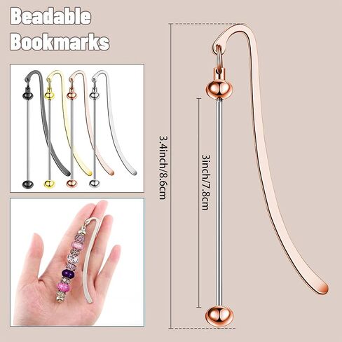6Pcs Beadable Bookmarks DIY Metal Blank Beaded Bar, Beading Bookmark Bars Bulk for Beads for Book Lovers Student Teacher Office Supplies Craft Jewelry Pendant Charm Gift Birthday Present (Black) in Kuwait