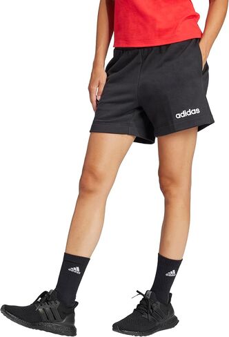 شورت نسائي من adidas Essentials Linear French Terry، شفاف وردي/أبيض in Kuwait