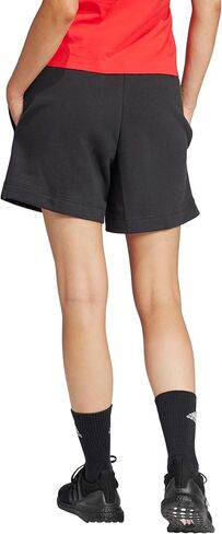 شورت نسائي من adidas Essentials Linear French Terry، شفاف وردي/أبيض in Kuwait