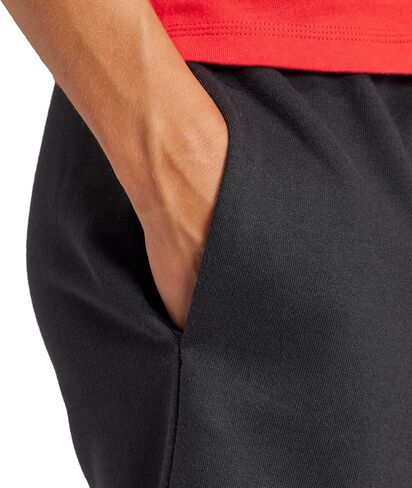 شورت نسائي من adidas Essentials Linear French Terry، شفاف وردي/أبيض in Kuwait