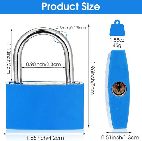 2Pack Aluminum Locker Lock with Key, Large Pad Lock with 1.6inch Wide Lock Body, Waterproof Padlocks for Gym Locker, Shed, Gate, and Storage Unit in Saudi Arabia