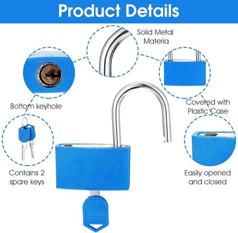 2Pack Aluminum Locker Lock with Key, Large Pad Lock with 1.6inch Wide Lock Body, Waterproof Padlocks for Gym Locker, Shed, Gate, and Storage Unit in Saudi Arabia