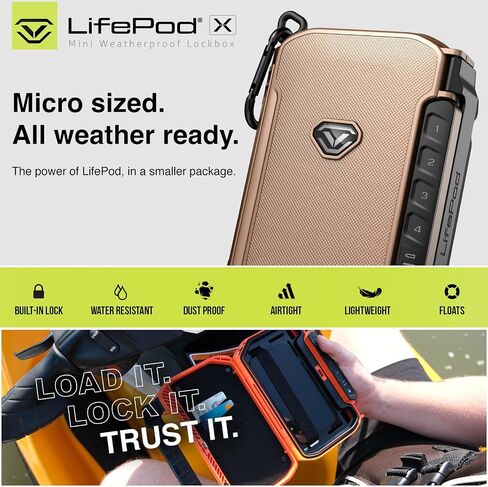 VAULTEK LifePod X Micro Weatherproof Electronic Lockbox Secure Travel Case Rugged Mini Portable Case with Backlit Keypad (Spark Blue) in Kuwait