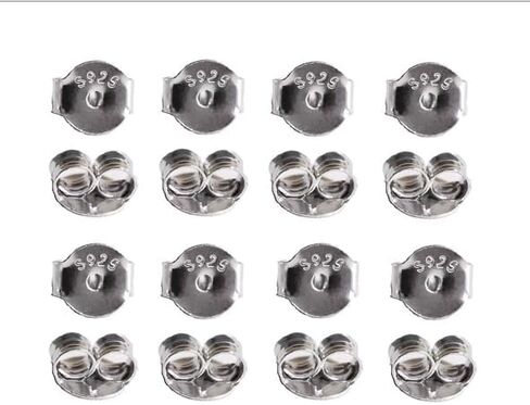 Hession 4 PCS 925 Silver Carring Backs Redies 18K White Gold Plated Corking Locking in Kuwait
