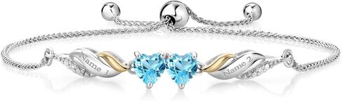 Gem Stone King 925 Sterling Silver and 10K Yellow Gold White Moissanite and White Lab Grown Diamond Tennis Bracelet for Women (0.86 Cttw, Heart Shape 5MM, Fully Adjustable Up to 9 Inch) in Saudi Arabia