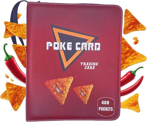 Trading Card Binder Album, 400 Pockets, 50 Removable Sleeves, 3-Ring Zipper, 4-Pocket Pages (Blue 400) in Saudi Arabia