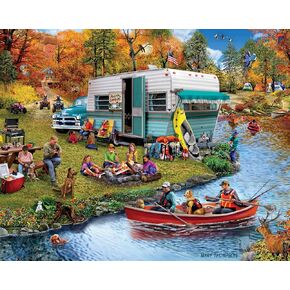 White Mountain Happy Camper Puzzle 1000 قطعة ألغاز للبالغين والعائلات