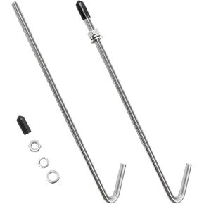 J Hook Battery Hold Down Bolts, 8 Inch 18-8 Stainless Steel Hold Down Bracket J Bolts, Universal Battery Hold Down Kit for Car Truck SUV UTV RV Battery, Car Accessories (8 Inch)