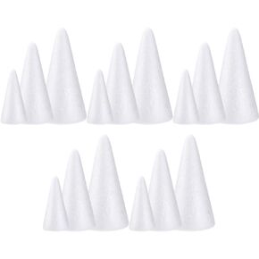 Sewroro 30pcs Diy Foam Cares Balls White Christmas Tree Cone Danns غير المكتملة لنمذجة DIY Craft Flower Supplies Supplies