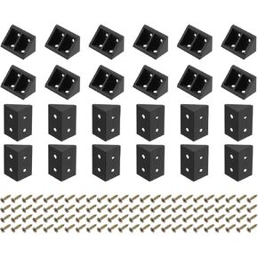 uxcell 30Pcs 90 Degree Plastic Corner Braces, 19x32x19mm Nylon Shelf Right Angle Brackets with Screws for Cabinets, Cupboards (Transparent)