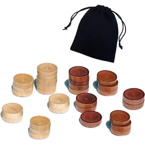 Checkers Pieces -Backgammon Pieces-Dark Brown/Natural 15tablets Each