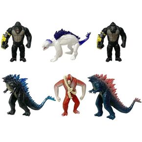 6-Pack Action Figures King of The Monsters Dragon, Highly Detailed and Articulated, Classic Characters Gifts for Christmas Birthday Party Favors