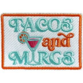 Tacos و Margs Patch 3 بوصات لعشاق الطعام المكسيكي عاشق Tacos عاشق الهدايا مضحكة الحديد على/خياطة على بقع النسيج التطريز لقبعات سائق الشاحن