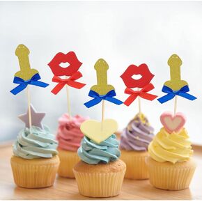 حزب البكالوريوس Cupcake Topcake 24pcs | حفلة مضحكة لحزب كب كيك تختار الزخارف | أغطية كب كيك ريد كب كيك لحفل الزفاف الزفاف الزفاف الزفاف زفاف الزفاف