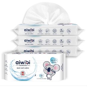 Baby Wipes Unscented, 99.91% Purified Water Based Wipes, 720 Count (12 packs x 60), Hypoallergenic for Baby Sensitive Skin, Fragrance Free, Bulk Baby Wet Wipes