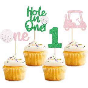 Ercadio 24 PCS Golf Cupcake Toppers Toppers Golf Thief Cake Picks for Golf Sports Player them