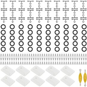 232pcs 3.75 بوصة G.I Joe Action Figure Aptectories ، تشمل 50pcs T hooks+50pcs O-Rings+120pcs Screws+2pcs spanner+10pcs display display display stands (Stands Round Stands Set-C)