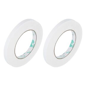MECCANIXITY Double Sided Tape 1/2 Inch x 55 Yards for Arts, Crafts, Photography, Scrapbooking, Tear-by-Hand, Paper Backing, Pack of 2