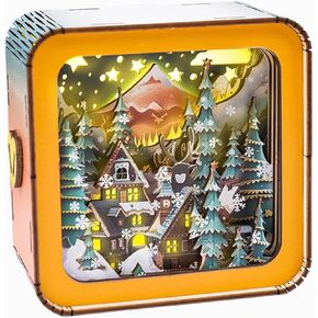 Wireless Wooden Puzzles 3D LED Night Light, Portable Art Lamp for Birthday Gifts, DIY Puzzle Toy, Home Desk Decor Family Game, Valentines Day Gift (Unassembled)