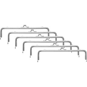 uxcell 6 pcs إطار محفظة معدنية ، 20 سم/7.9 "قوس القوس الرجعية إطار قفل القفل المقشور لصنع المحفظ