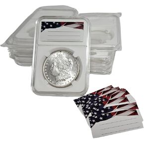 10 عبوات لوحات العرض SNAP SNAP SNAPLE تخزين 38 مم لمورغان ، السلام ، IKE Silver Dollar حالات أكريليك واضحة