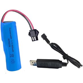 3.7V Rechargeable Battery 800mah Li-ion Battery 1 Pack with USB Chargers SM-2P Plug for RC Cars E35 DE38 DE40 DE50 DE55 Toy Cars