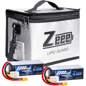 Zeee 6S Lipo Battery 2200mAh 22.2V 120C Soft Case Battery XT60 Connector 2 Pack Batteries with 1 Pcs Lipo Safe Bag Fireproof Explosionproof Bag for Storage Charging