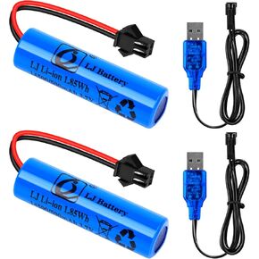 Crazepony 3.7 Volt Batterybality 500mAh Li-ion Battery 2 Pack SM-2P مع USB لـ RC Stunt Car RC Trucks Small RC Boat Remote Toy Cars DE35 DE40 DE50