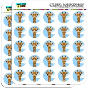 Giraffe Zoo Animal Safari 1" Planner Calendar Scrapbooking Crafting Stickers - Opaque