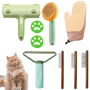 9pcs Cat Brush ، فرشاة صخرية ذاتية التنظيف للكلاب ذات الشعر الطويل والأرانب والحيوانات الأليفة ، وفرشاة الاستمالة والتسلق للقطط ، وتزيل الشعر المتشابك والسقيفة من الحصير الحيوانات الأليفة بسهولة